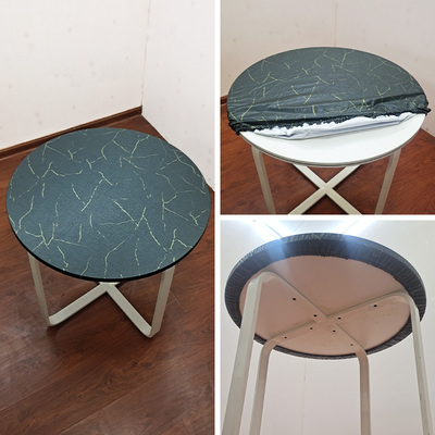 小圆桌桌布全包桌套防水防油防烫免洗家用防滑茶几罩圆形餐桌台布