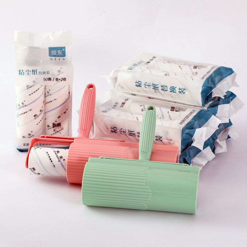 振东16CM粘尘纸粘毛器滚筒可撕式粘毛滚沾除尘纸除毛斜撕替换纸