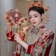 江晚吟双面双色重工出嫁团扇子新娘结婚diy材料包高级手捧花手工