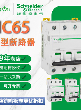 定制施耐德iC65N家用空气开关电闸A9F18325微小型断路器防漏电
