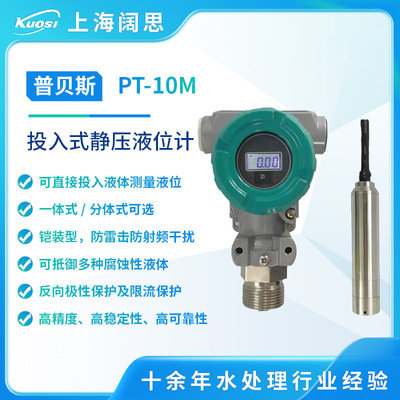 普贝斯液位变送器PT-10M投入式静压液位计传感器4~20mA/RS485输出