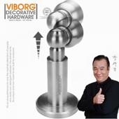 香港域堡 可升降34S 强磁304不锈钢精铸实木门房门碰墙吸地吸门吸