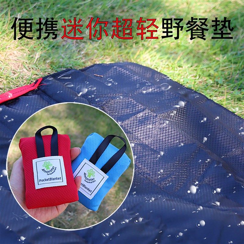 2个野餐垫超薄口袋防潮垫沙滩垫防水防沙折叠便携地垫毯席子海边