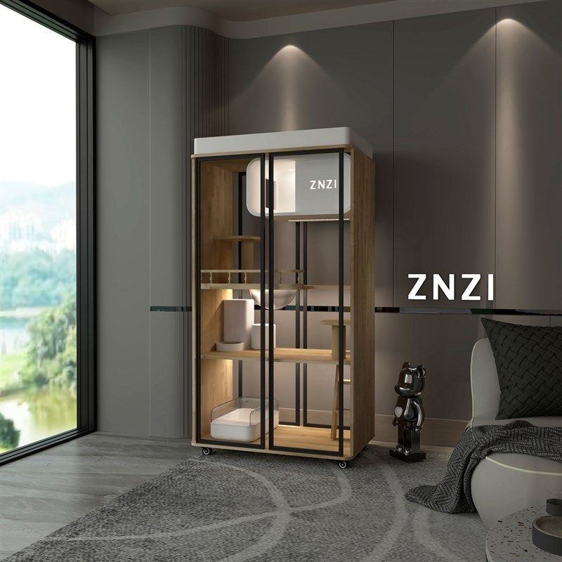 ZNZI智能实木全景猫别墅猫笼三层语音控制系统高档猫窝猫柜厕所,宠物/宠物食品及用品,猫笼子/猫别墅,淘宝优惠券,粉丝福利购,淘宝优惠卷