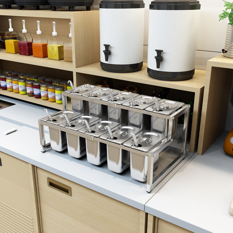 火锅店不锈钢调料台商用自助小料台麻辣烫自助餐佐料台配料盒套装