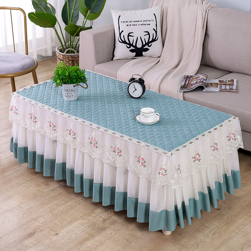 茶几套罩全包简约防滑桌布现代蕾丝客厅家用长方形防尘垫布艺盖巾