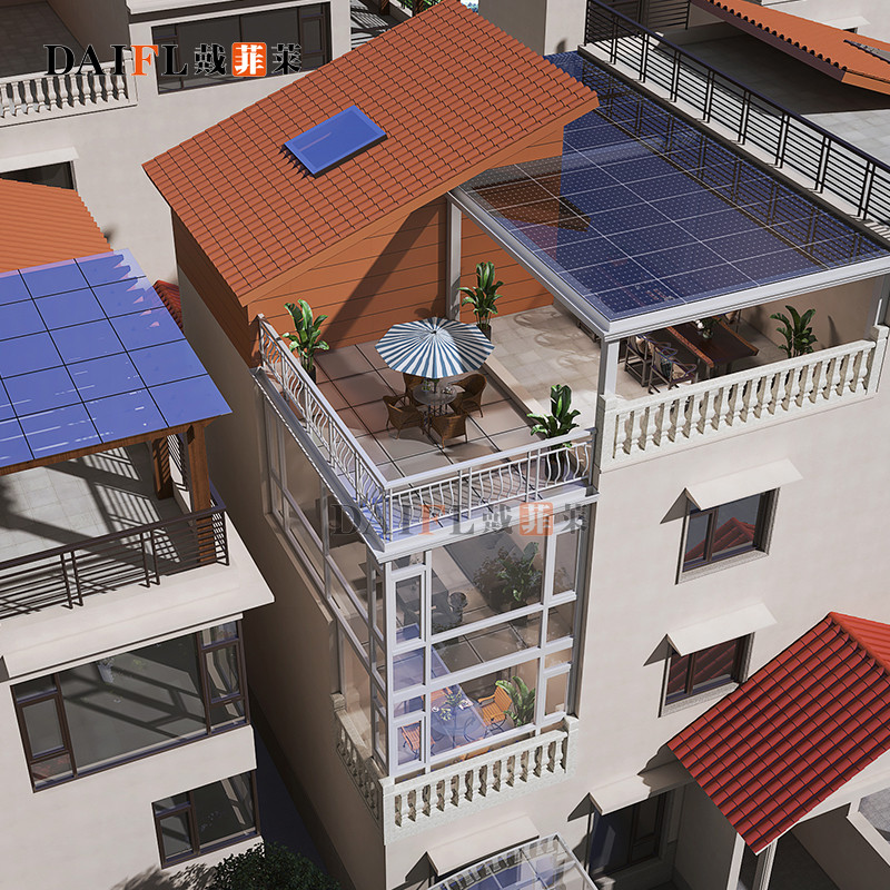 别墅露台阳光房定制断桥铝系统门窗铝木钢化平台玻璃房封阳台雨棚