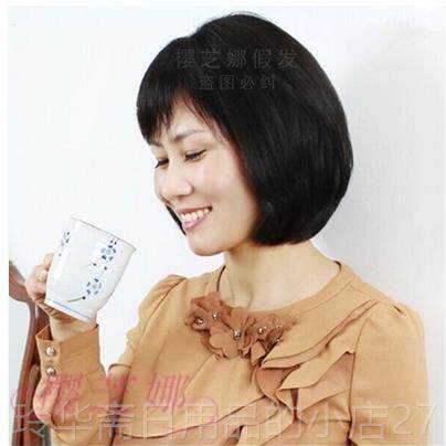 高档整假女短发逼真自然顶发妈假女士整顶假发