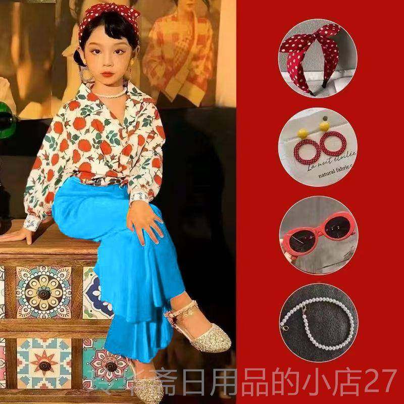 高档儿童古港风演出服童80-90女年个性走秀T演台表服照相覆馆拍摄