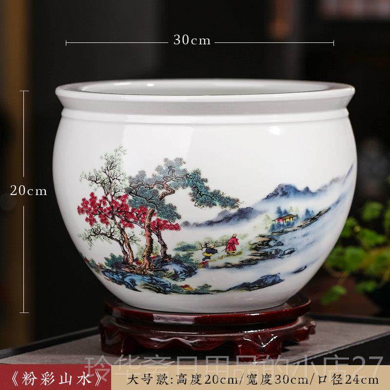 高档景德镇陶器鱼缸鱼睡莲缸荷花瓷养金乌龟缸家居客厅大号盆装饰,宠物/宠物食品及用品,桌面缸,淘宝优惠券,粉丝福利购,淘宝优惠卷