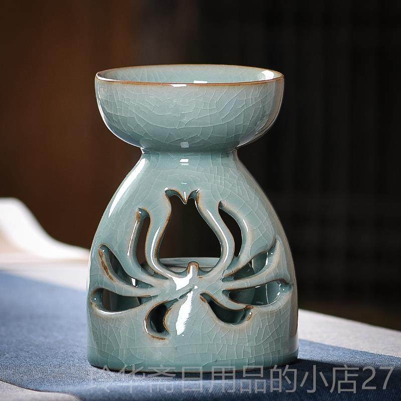 高档泉香薰灯精油炉蜡大薰烛家用室龙内卧室创意香陶瓷镂空加湿摆