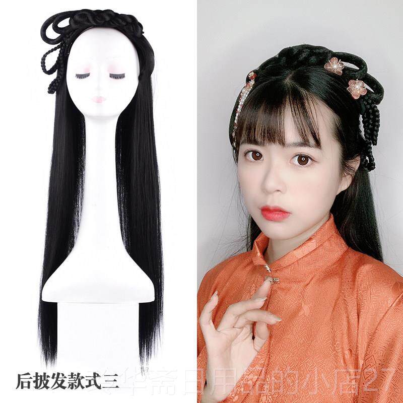 高档古代装一体式假发包汉发新带发髻女假发全套头饰古装手百懒人
