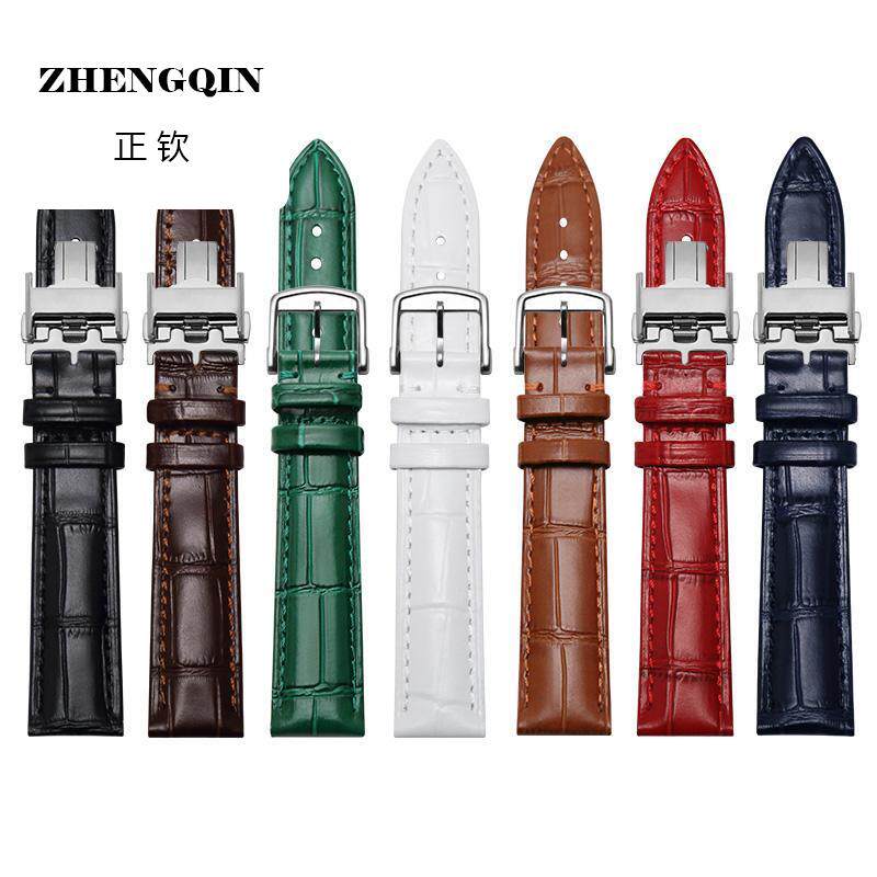 同款适用浪琴名匠戴卓维纳康卡斯八针月相男士心月手表表带真皮女