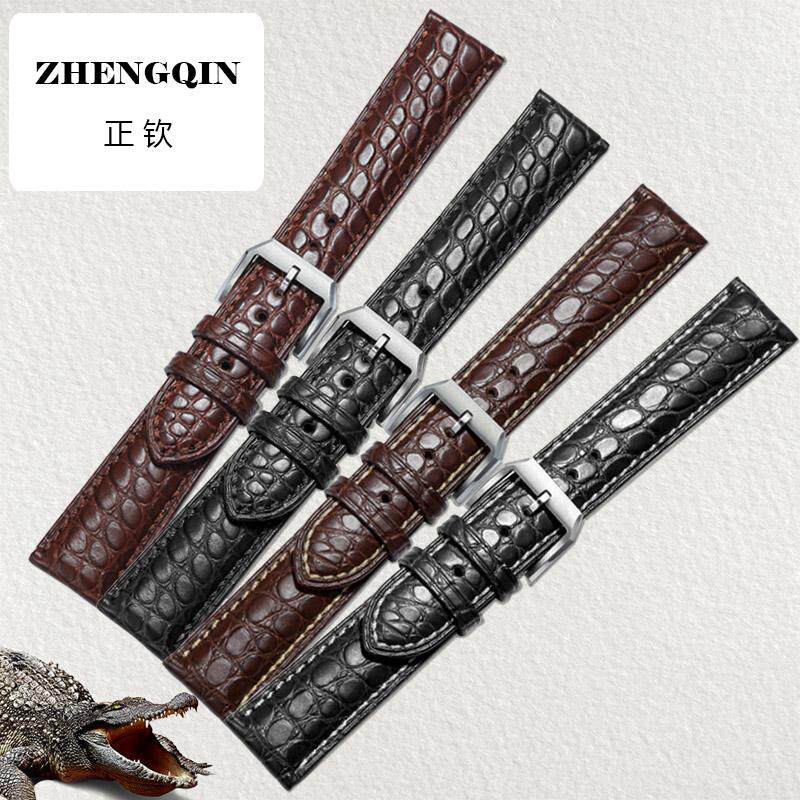 适用宝仕利真皮手表表带 美洲鳄鱼皮表带男20mm  代用葡萄牙飞行