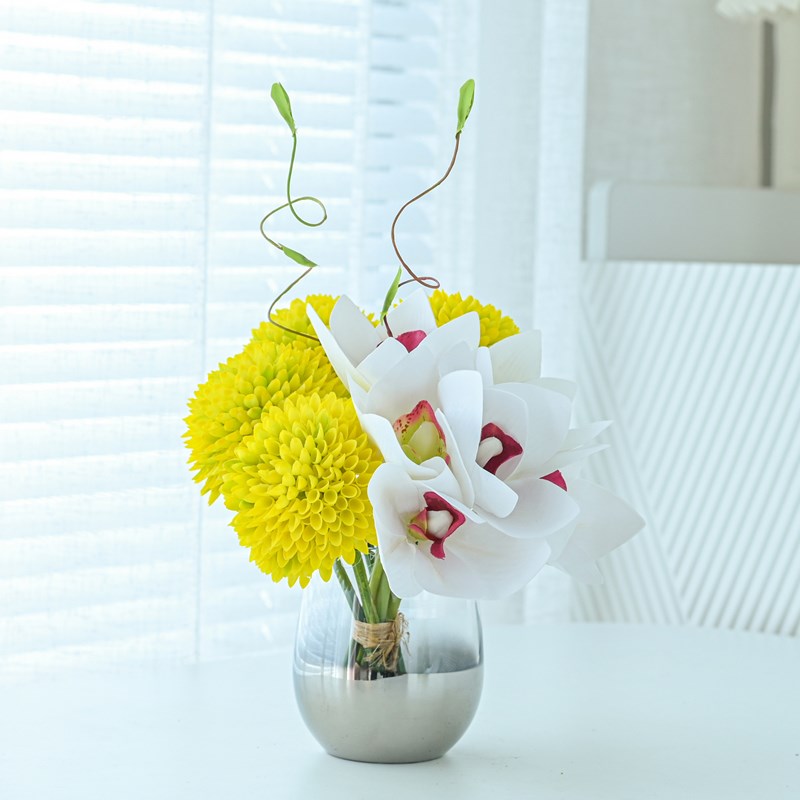 黄蜂巢白玉兰假花欧式仿真花艺家居客厅装饰花玄关餐桌盆景摆件