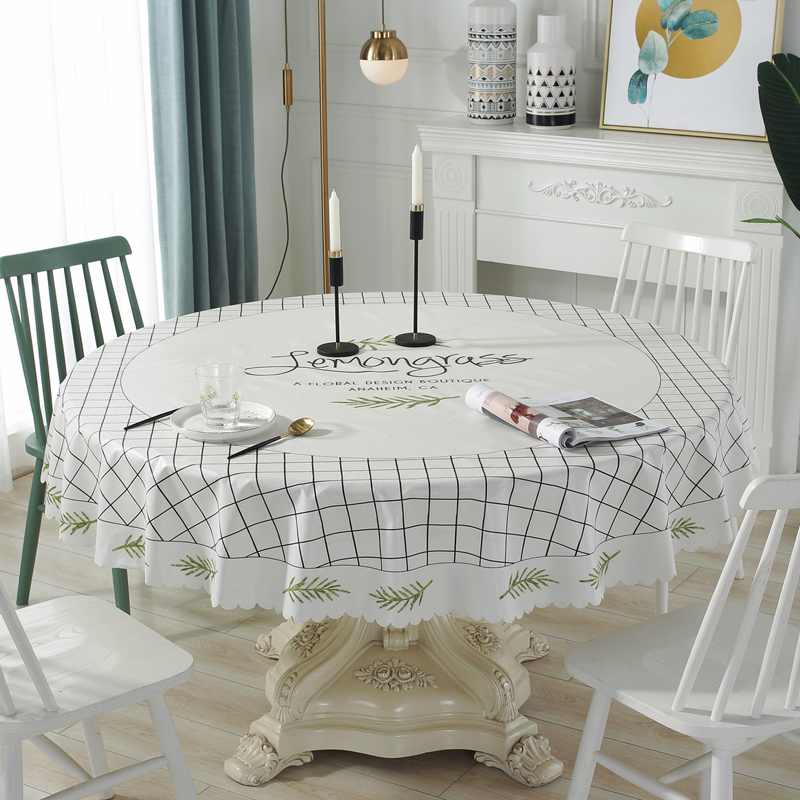 圆桌桌布防水防油免洗酒店圆桌大圆形垫家用pvc餐桌布塑料台布防