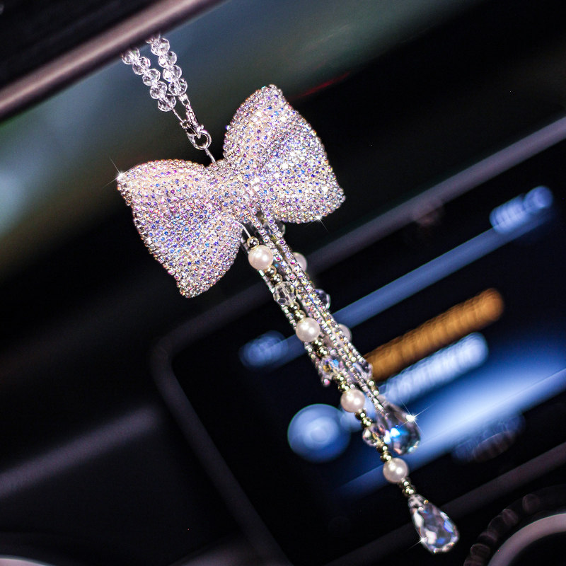 汽车挂件创意蝴蝶结女车载吊饰车内装饰用品大全款后照镜车上吊坠