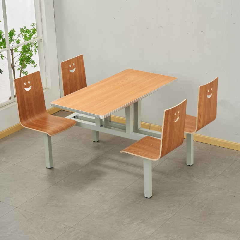 学校学生餐桌员工企业职工快餐厅工厂单位四人连体食堂餐桌椅
