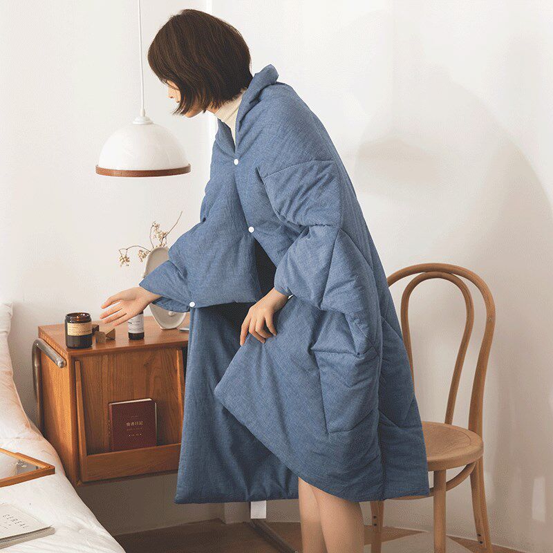 办公室午睡毯披肩盖腿毯斗篷沙发毛毯冬季懒人小毯子单人学生加厚