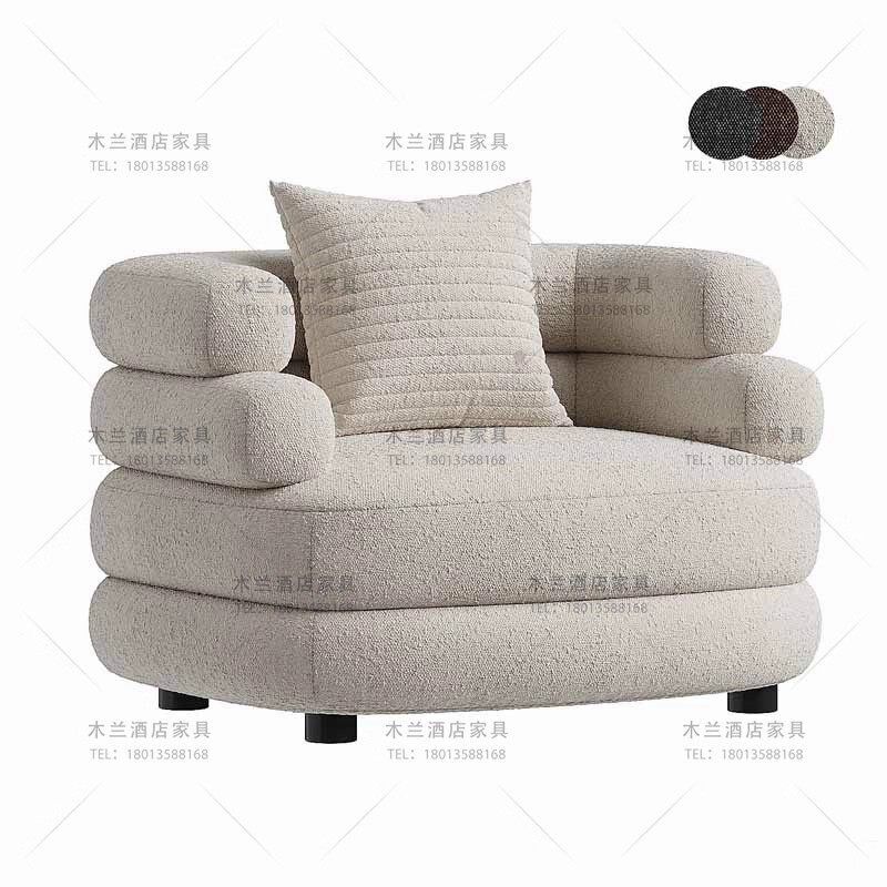 现代休闲桌椅样板房客厅单人沙发售楼处接待会客家具酒店会所包房