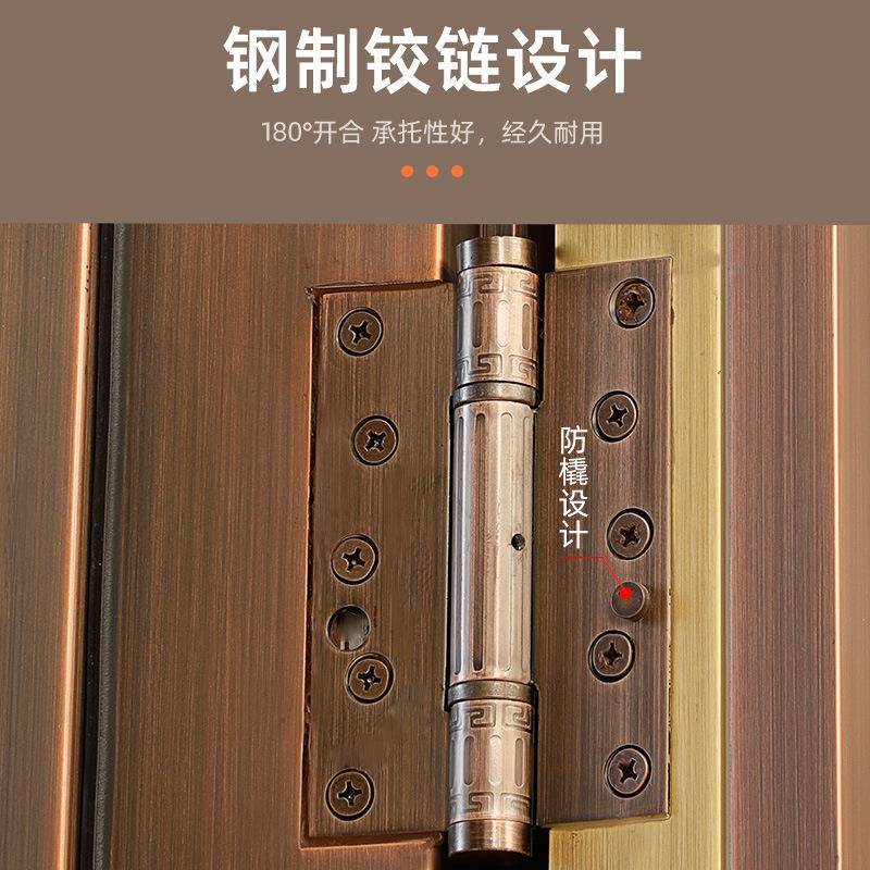新款别墅院子大门双开门对开门进户门纯铜子母入户铜大门厂家