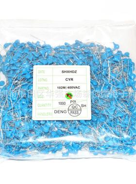 厂家直销 安规Y电容400V102M 1NF 1000PF 直插 瓷片电容 脚距10MM