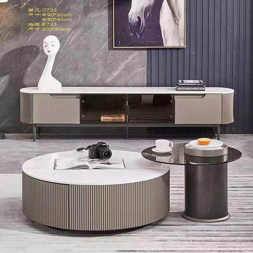 轻奢极简岩板条纹圆形茶几电视柜带钢化玻璃小边几大小圆子母茶几,鲜花速递/花卉仿真/绿植园艺,割草机/草坪机,淘宝优惠券,粉丝福利购,淘宝优惠卷