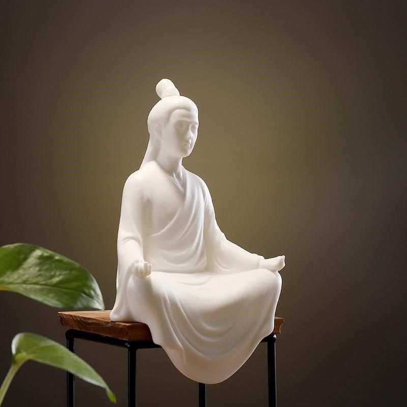 泥无界 创意张三丰陶瓷摆件 人物办公桌茶桌家居软装饰工艺品摆件