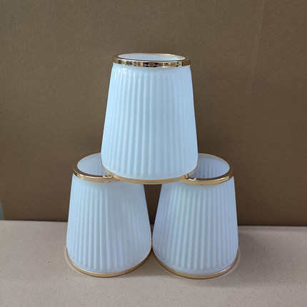 灯具配件大全条纹光面玻璃灯罩E14螺口客厅水晶壁灯LED换新外壳罩