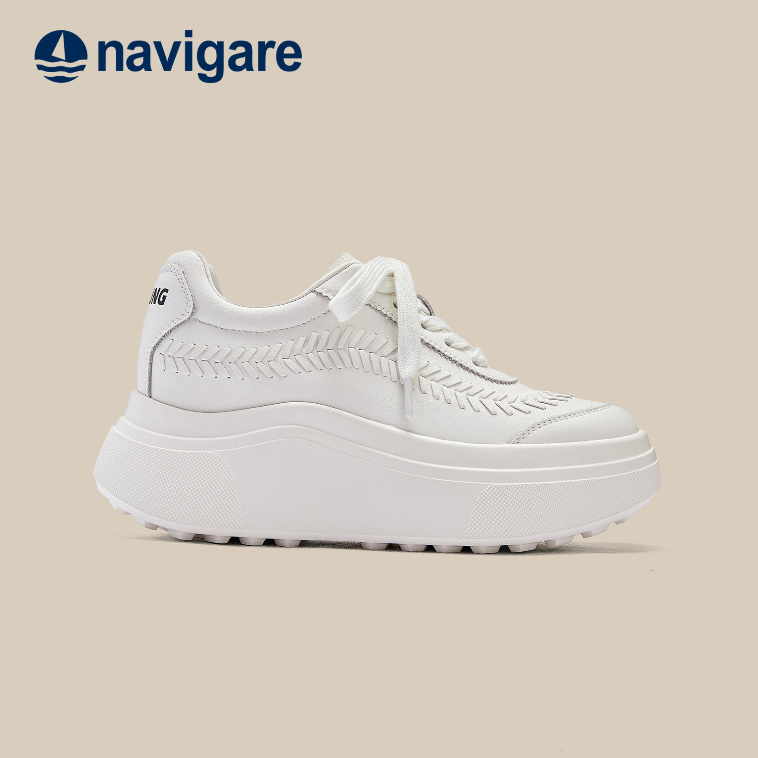 Navigare秋季新款小白鞋增高7cm