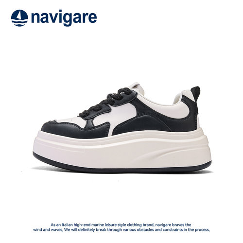 Navigare小帆船正品增高小白鞋女