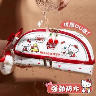 猫咪皮质笔袋女孩小学生大容量文具盒可爱高颜值小众不撞款铅笔盒