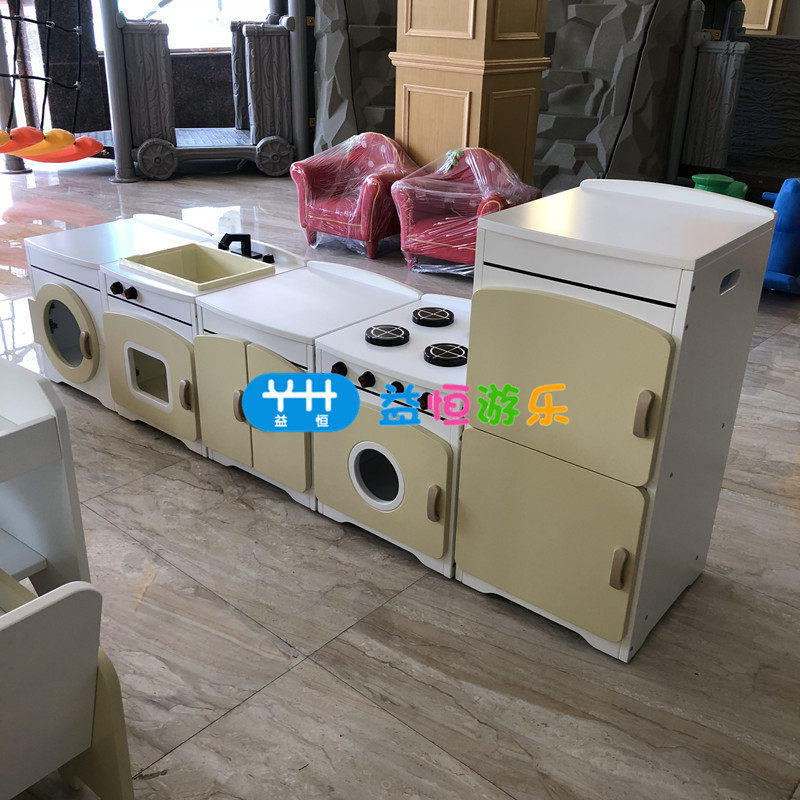 儿童过家家角色扮演儿童仿真厨房橱柜做饭木质玩具储物柜互动组合