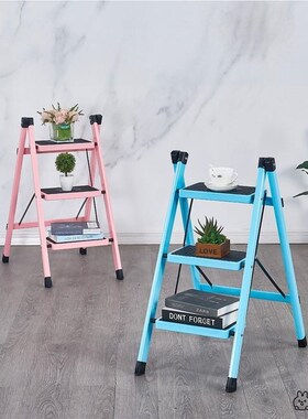 梯子家用乔迁新居红色搬家折叠加厚室内楼梯多功能人字梯三步梯凳