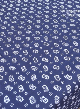 蓝印花布土布 传统民族风俗 蓝色蜡染风格装饰对面料 DIY桌布布料