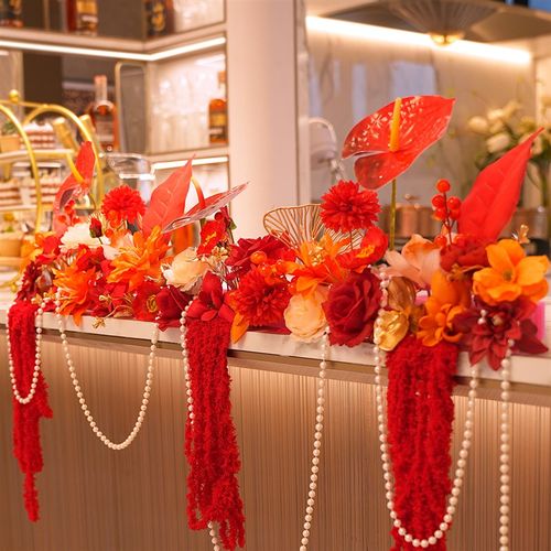 仿真花藤结婚床头婚房布置装饰花藤摆花新房卧室沙发婚庆假花藤条