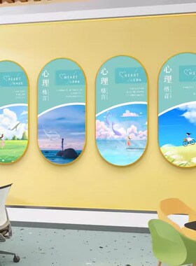 心理咨询室挂图壁画心灵驿站文化墙辅导室布置装饰画心理学挂画