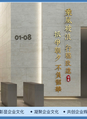 办公室墙面装饰会议背景进门布置司企业文化背景形象励志标语贴纸