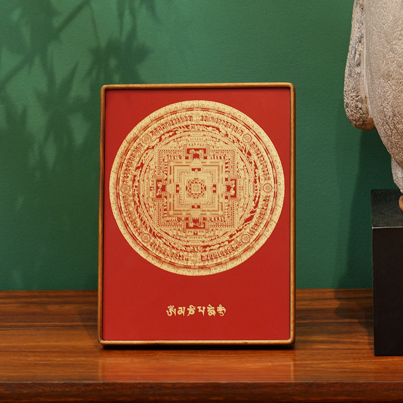 时轮金刚坛城铜制摆件客厅书房客厅桌面摆台经典大气办公室装饰品