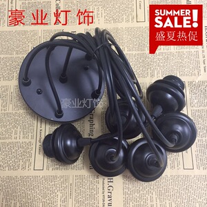 e27灯头纸竹灯笼吊灯线灯罩LED灯泡吊线DIY灯饰灯具配件多头顶盘