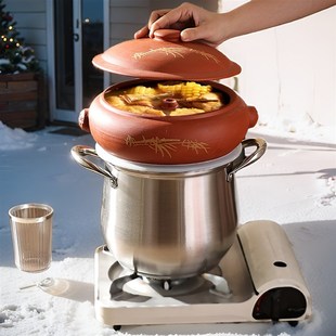 云南汽锅家用无水蒸锅蒸汽锅砂锅煲汤炖盅气锅蒸盘盗汗专用