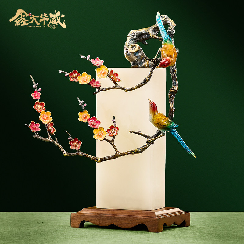 喜上眉梢铜工艺品大理石摆件高档客厅电视柜家居装饰乔迁新居礼品,家居饰品,装饰摆件,淘宝优惠券,粉丝福利购,淘宝优惠卷