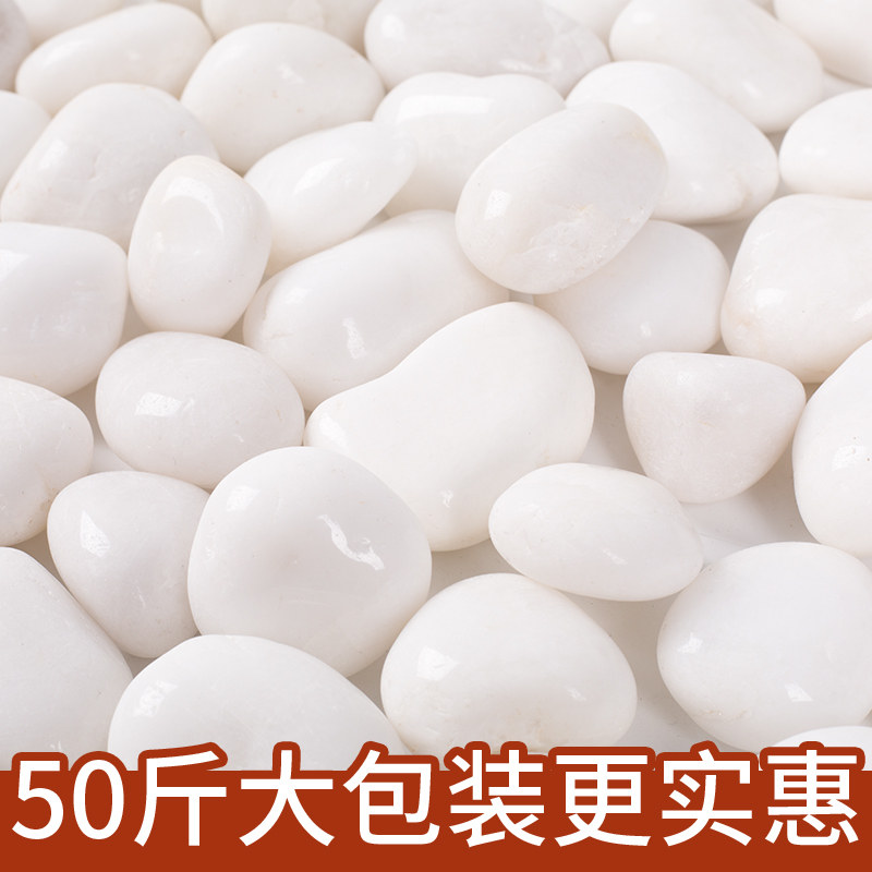 白色鹅卵石雨花石原石庭院铺地软石子家用鱼缸造景天然精抛小石头