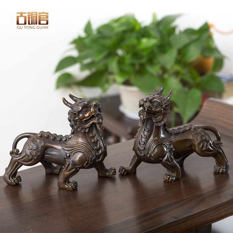 铜貔貅摆件可配一对皮丘工艺装饰品 客厅家居办公桌玄关酒柜摆设,家居饰品,装饰摆件,淘宝优惠券,粉丝福利购,淘宝优惠卷