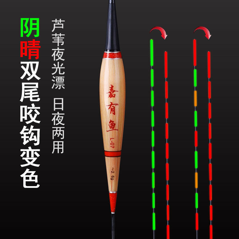 芦苇夜光漂浮漂日夜两用高灵敏电子漂咬钩变色阴天尾黑坑大物鱼漂