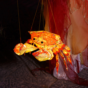 雅特曼 观山海螃蟹花灯升级款非遗中秋灯笼手工diy材料包古风手提