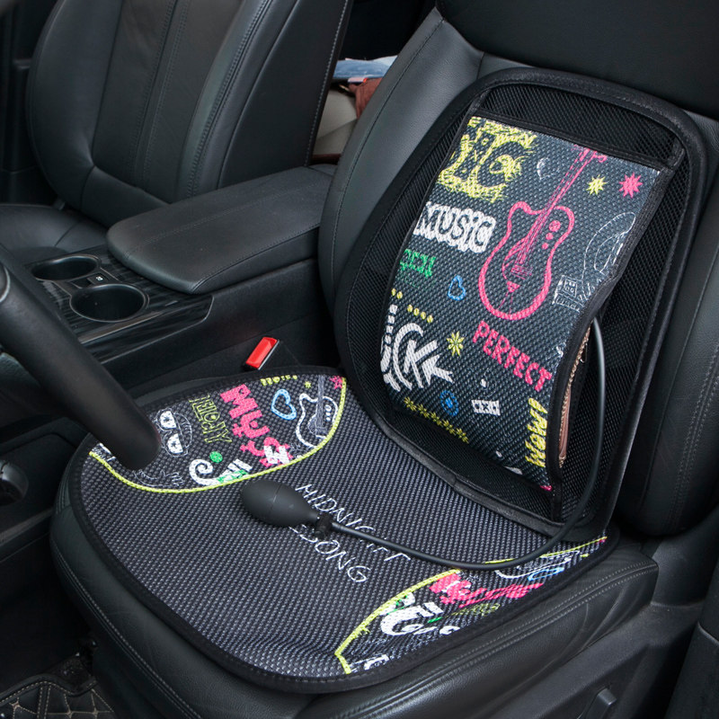 汽车腰靠夏季冰丝透气腰靠背按摩腰垫靠背办公室靠垫气囊调节