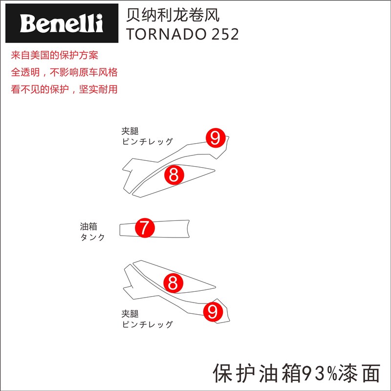 适用于贝纳利飓风302R龙卷风2r油箱贴改装防滑贴鱼骨贴车身车贴