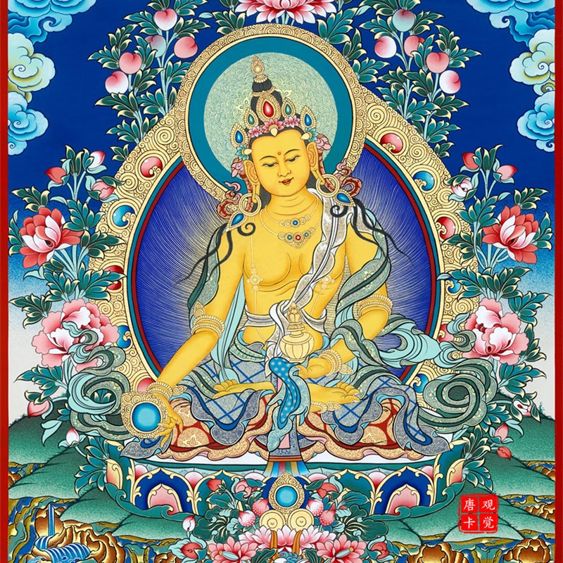 地藏王菩萨唐卡西藏热贡手绘复制版画客厅玄关定制装饰挂画艺术