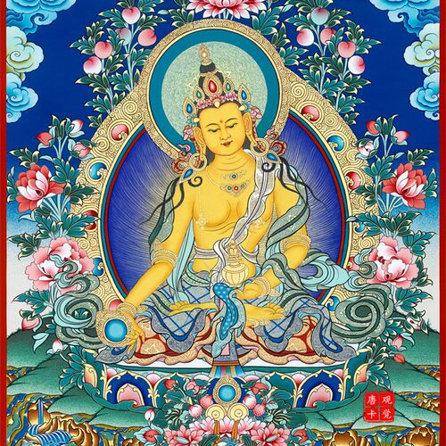 地藏王菩萨唐卡西藏热贡手绘复制版画客厅玄关定制装饰挂画艺术